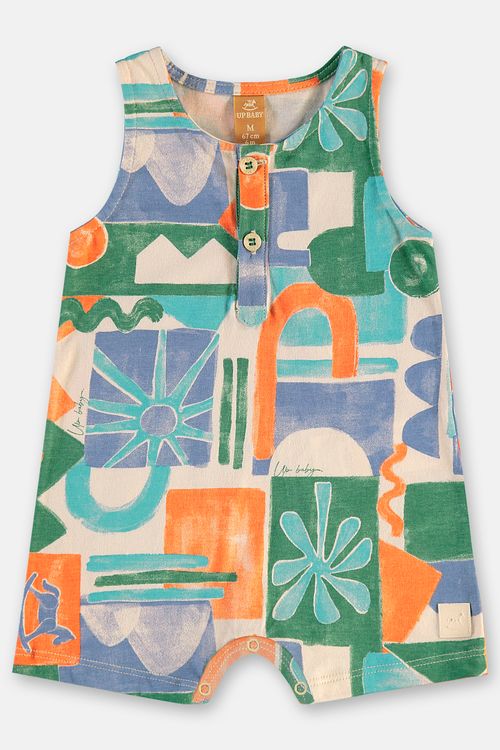 Macaquinho para Bebê Menino com Abertura Entrepernas (Verde) Up Baby