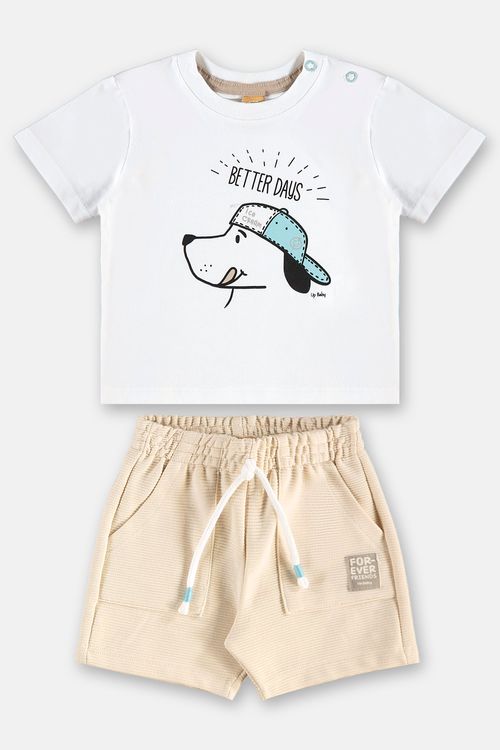 Conjunto Melhores Dias para Bebê Menino (Branco) Up Baby