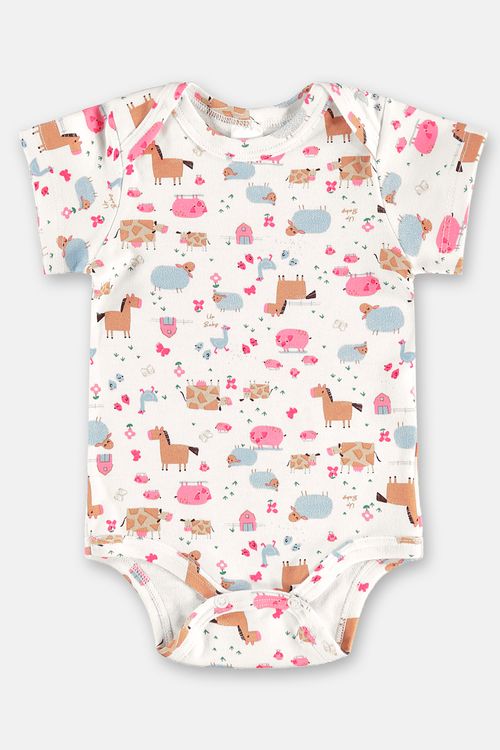 Body para Bebê Menina em Suedine Essentials (Branco) Up Baby