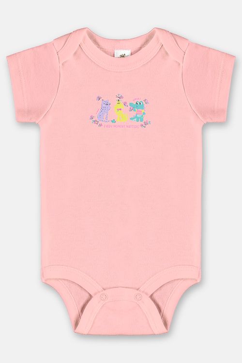 Body para Bebê Menina Essentials Estampado com Strass (Rosa) Up Baby