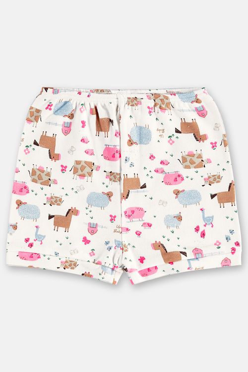 Short em Suedine Essentials para Bebê Menina (Off White) Up Baby