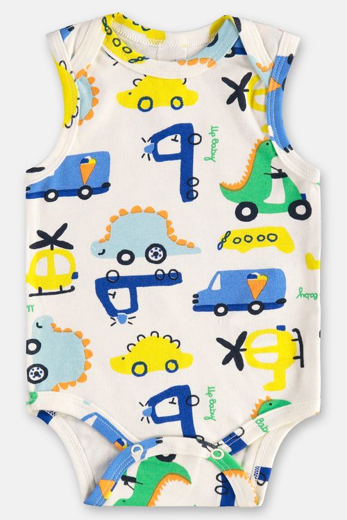 Body Regata em Suedine Essentials para Bebê Menino (Off White) Up Baby