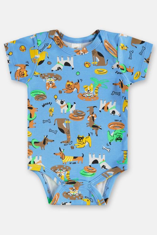 Body em Suedine Essentials Estampado para Bebê Menino (Azul Claro) Up Baby