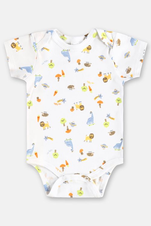 Body em Suedine Essentials Estampado para Bebê Menino (Branco) Up Baby