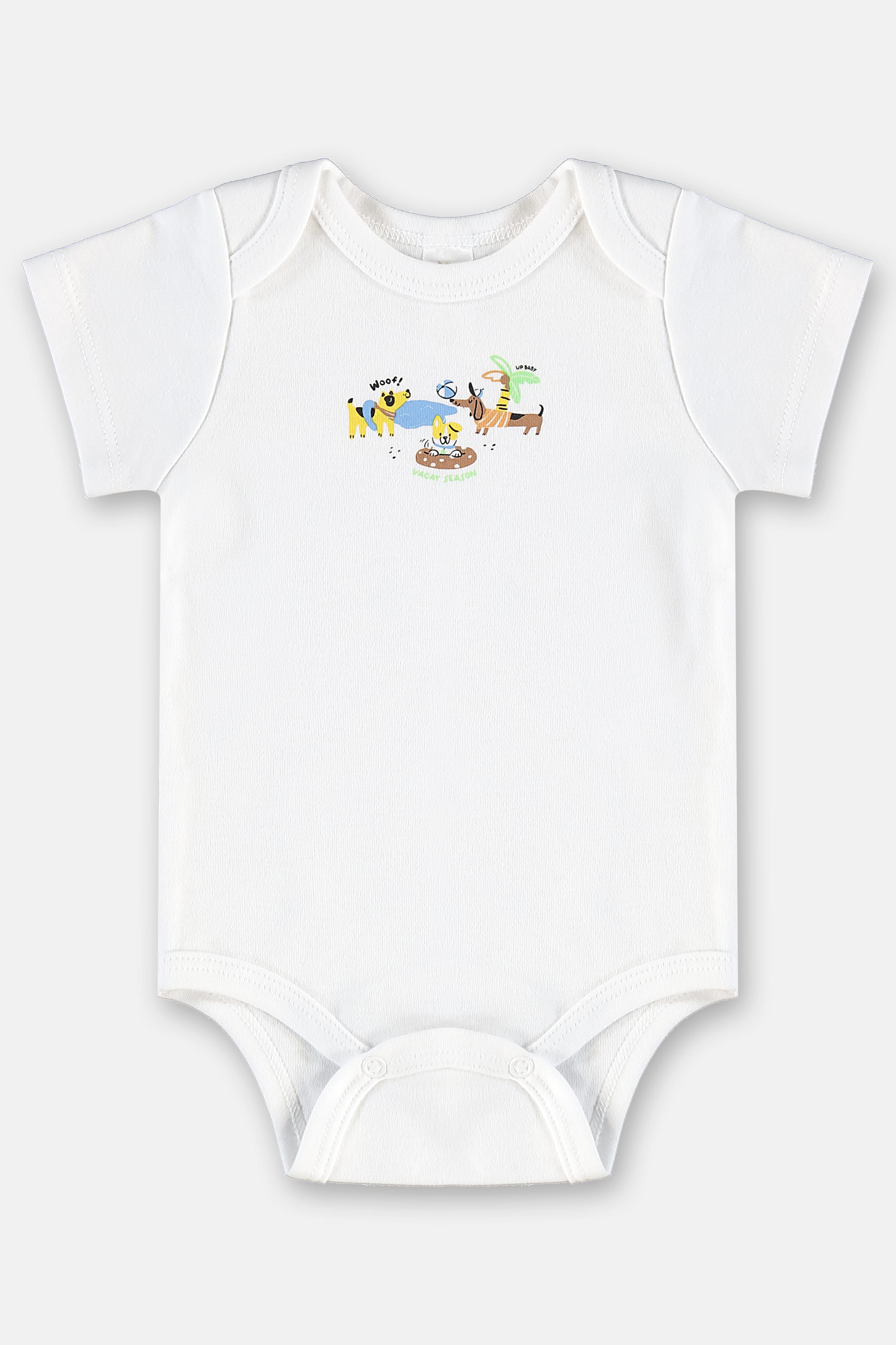 Body Estampado para Bebê Menino em Suedine Essentials (Branco) Up Baby