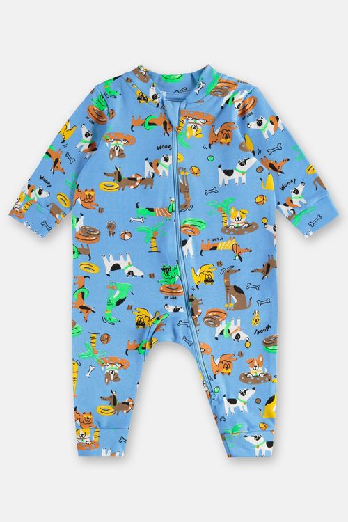 Macacão para Bebê Menino em Suedine Essentials (Azul) Up Baby