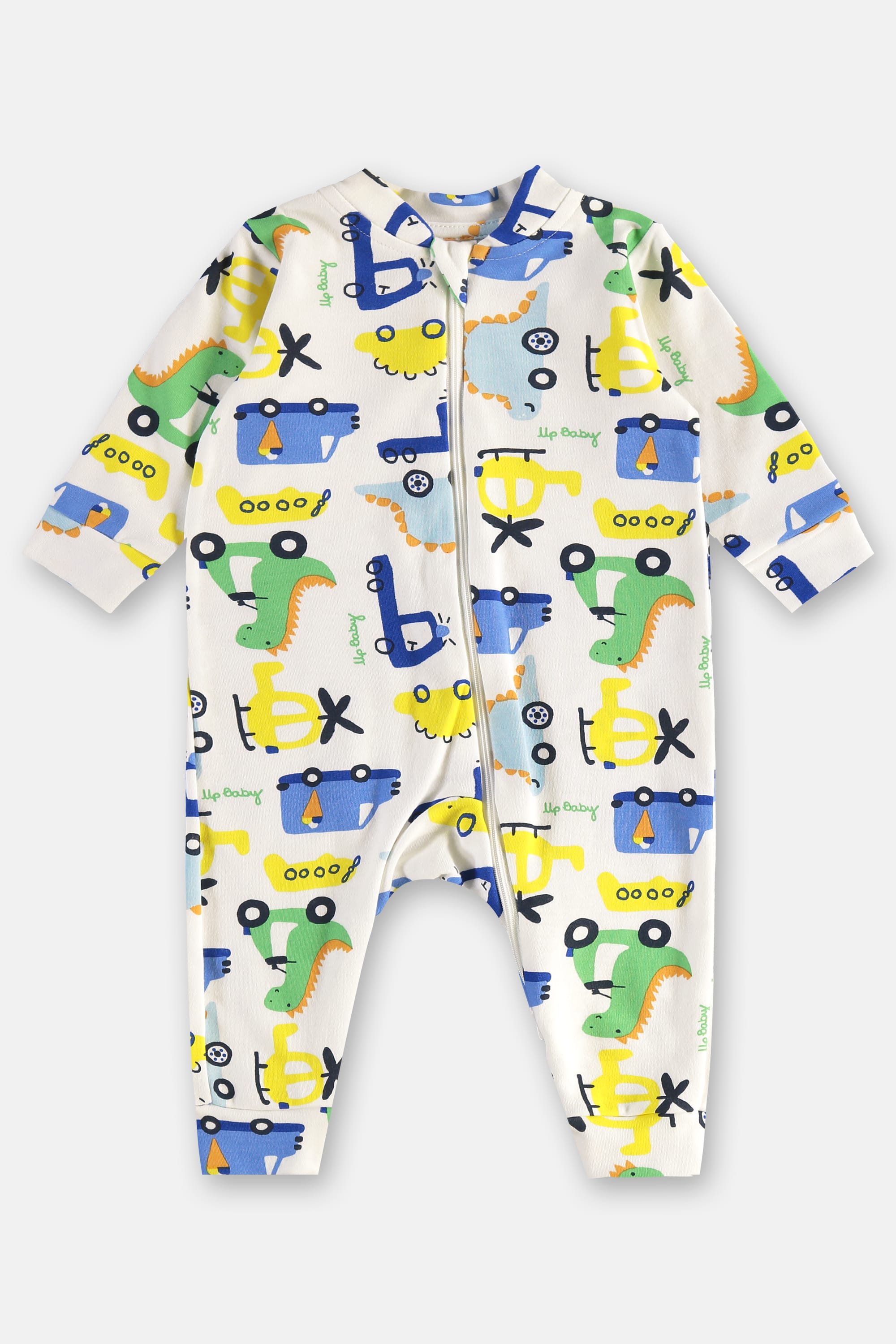 Macacão para Bebê Menino em Suedine Essentials (Off White) Up Baby