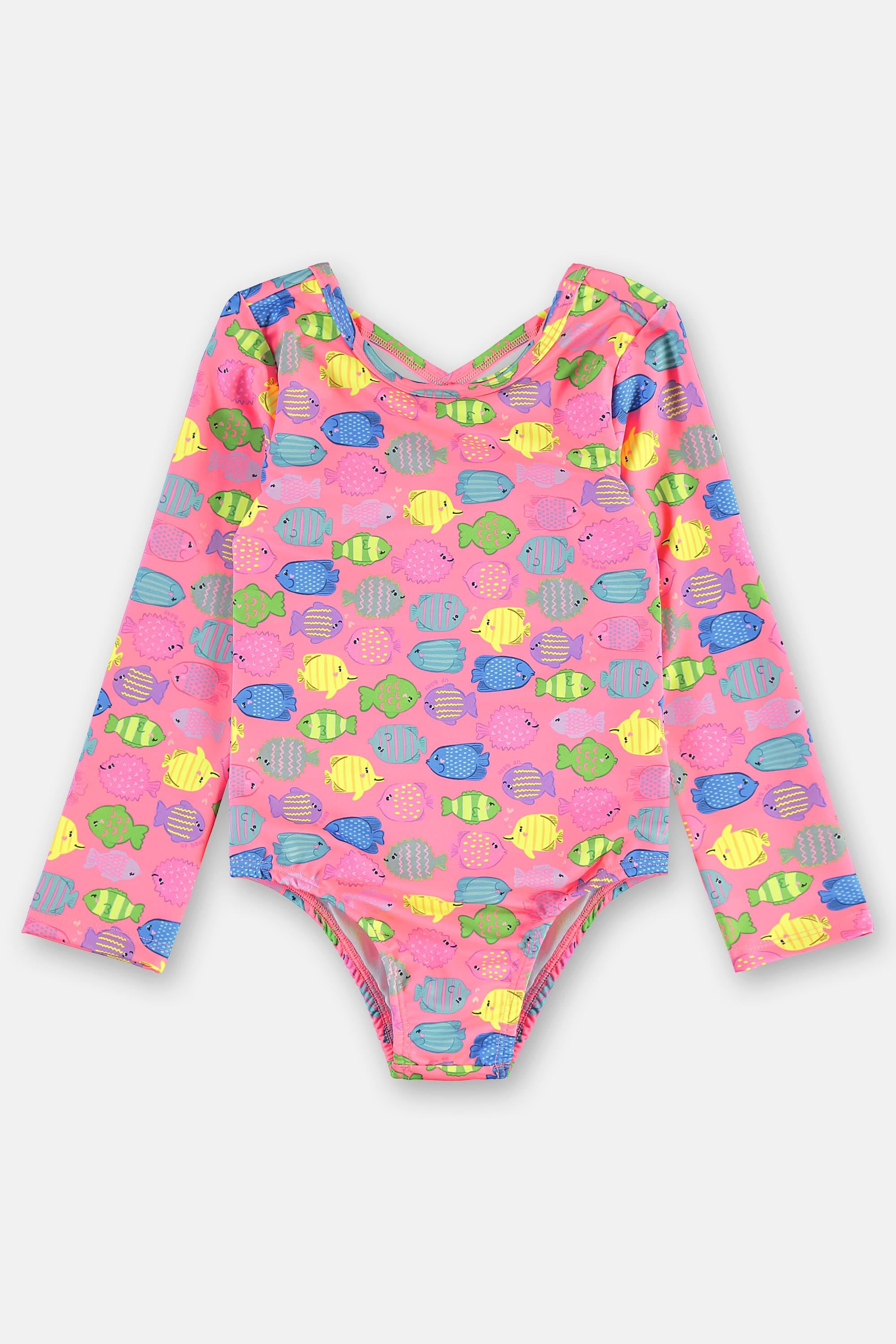 Maiô Manga Longa Infantil em Malha FPS+50 com Forro (Rosa Pink) Up Baby