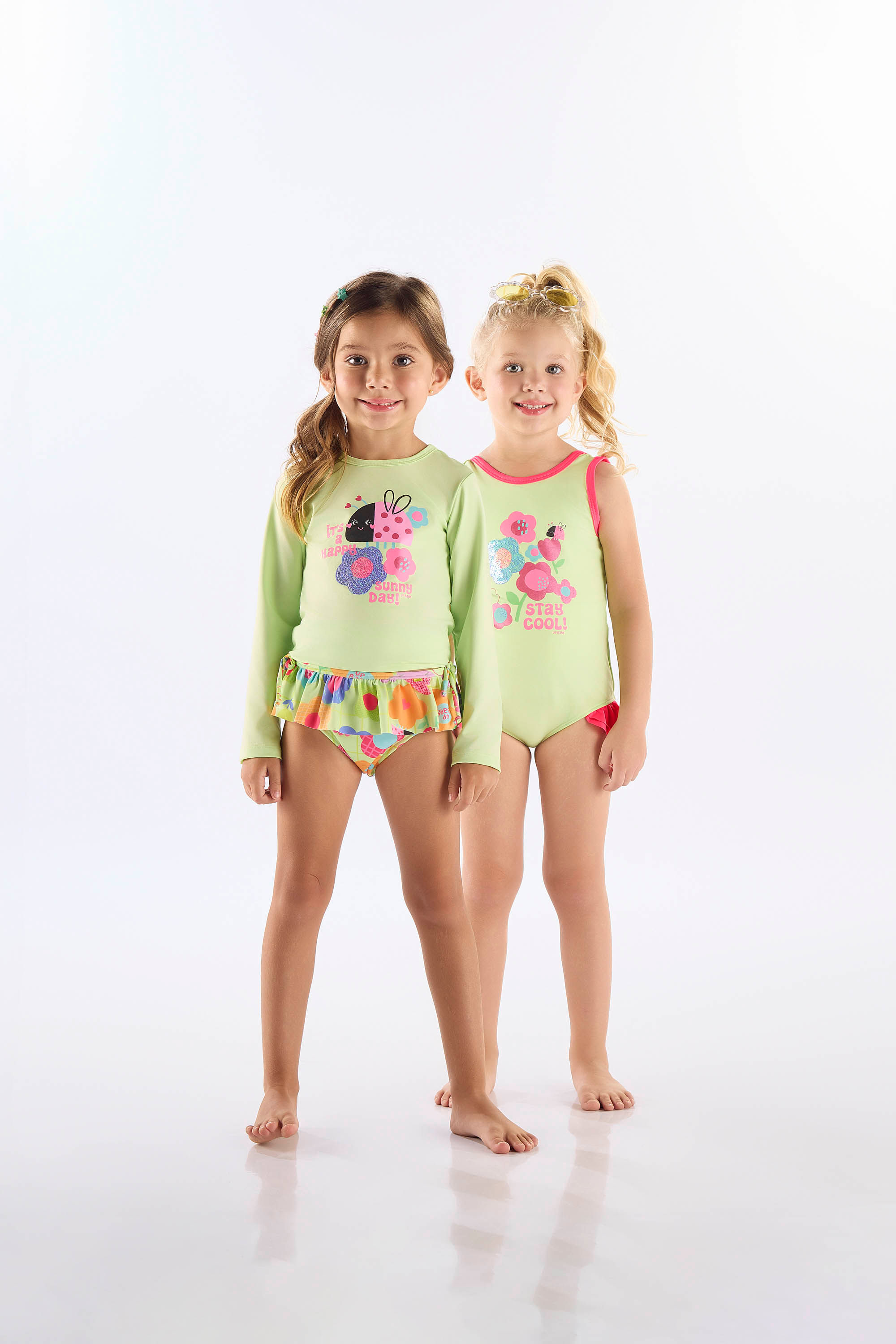 Maiô Infantil em Malha FPS+50 Forrado (Verde Claro) Up Baby