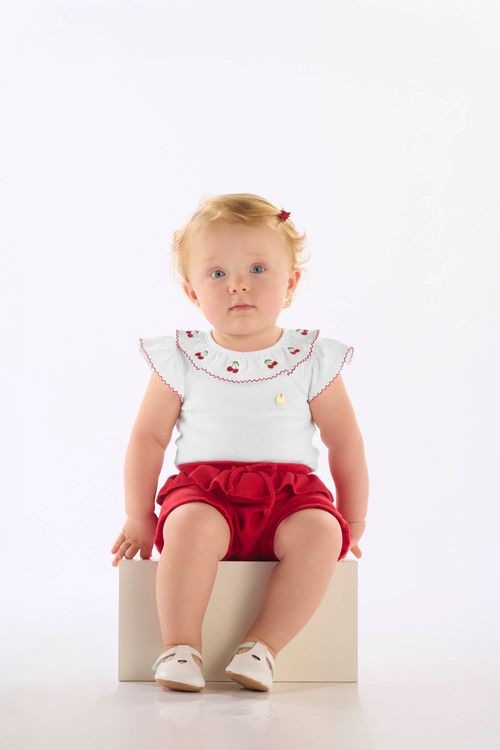 Conjunto Bebê Menina com Body e Short em Suedine (Branco) Up Baby