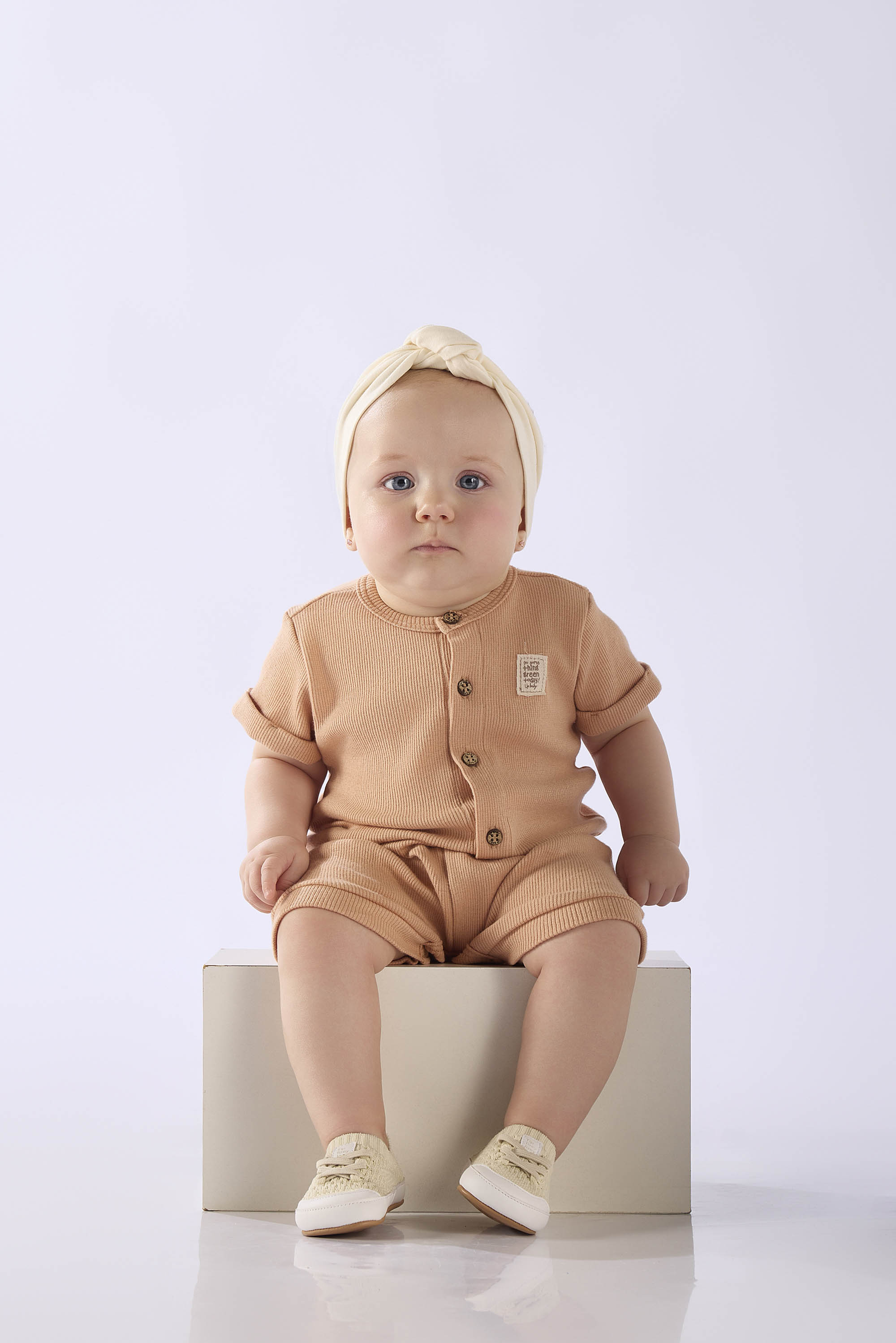 Macaquinho Bebê Unissex em Ribana Nature (Marrom) Up Baby