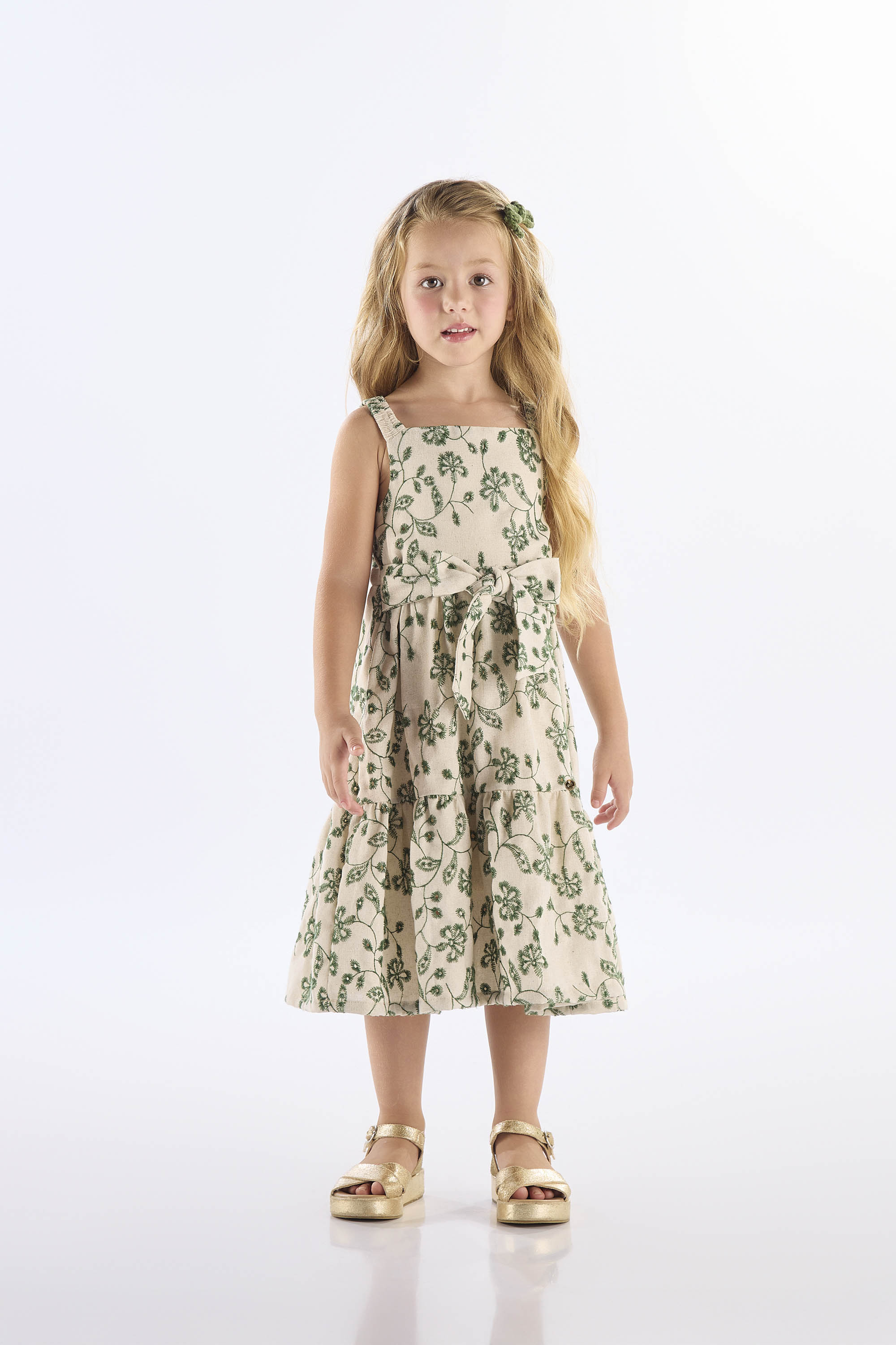 Vestido Infantil Regata com Alças e Forro (Verde) Up Baby