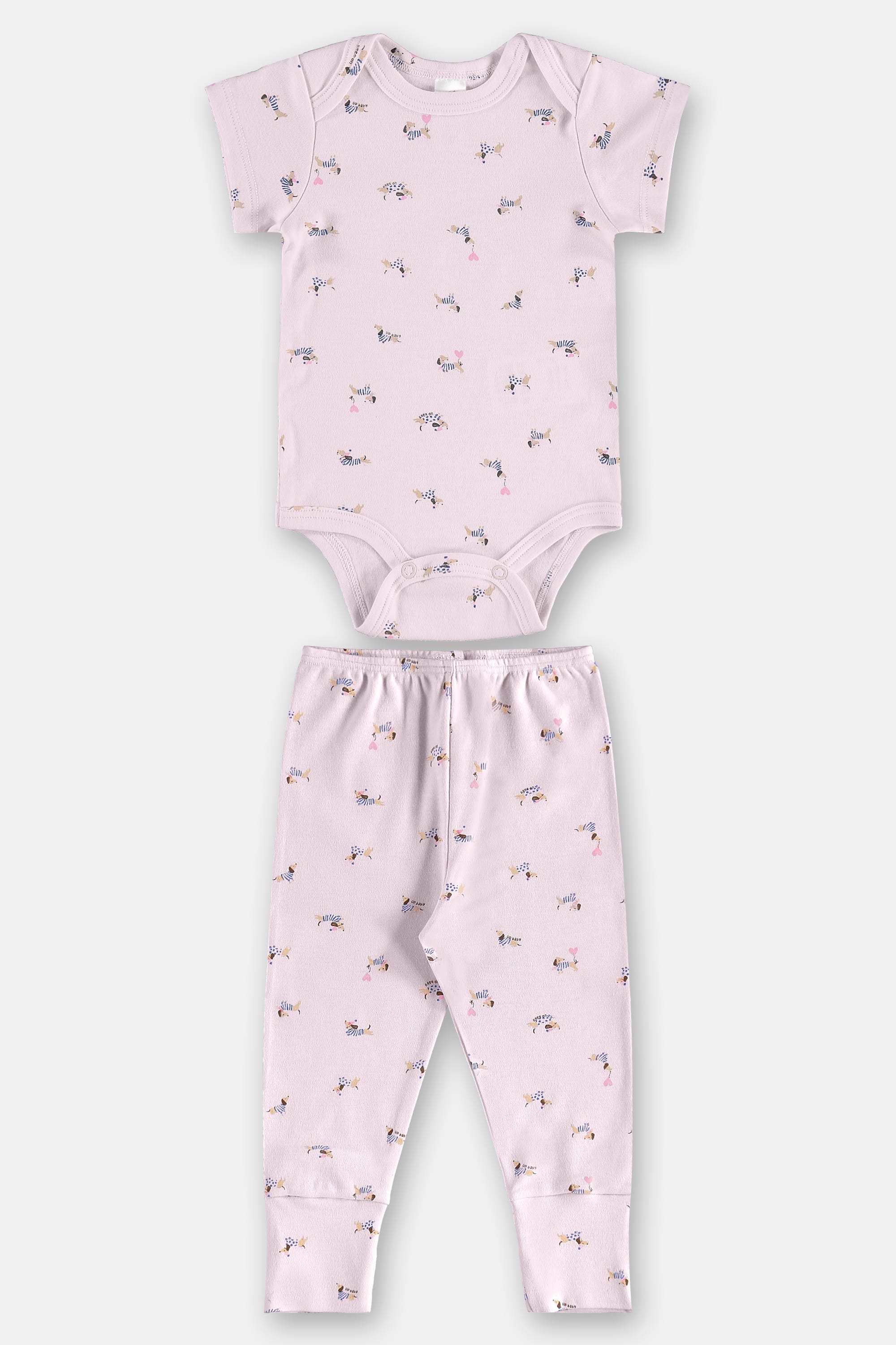 Conjunto em Suedine Essentials com Body e Calça Bebê Menina (Rosa Claro) Up Baby