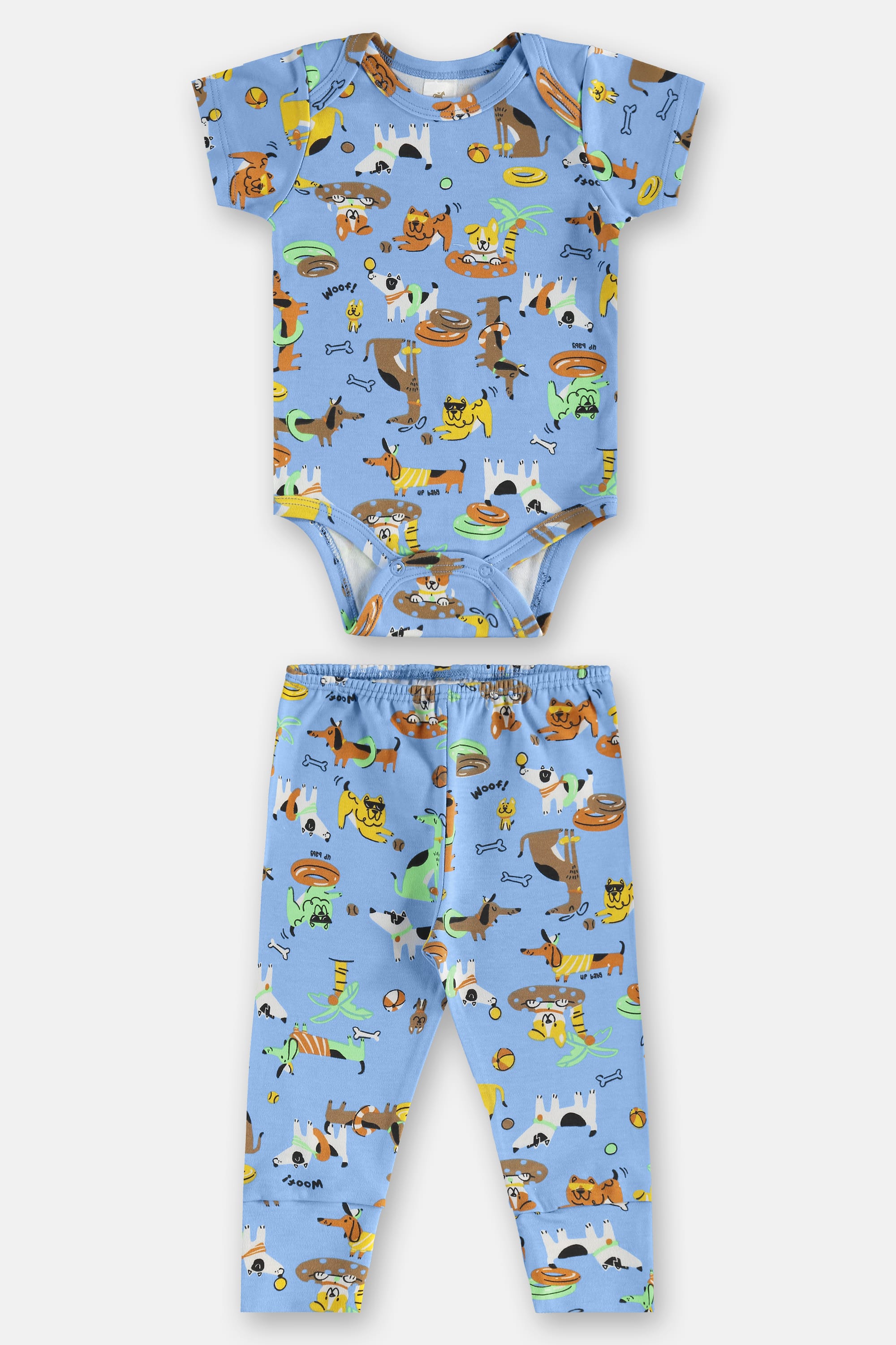 Conjunto em Suedine Essentials para Bebê com Body e Calça (Azul Claro) Up Baby