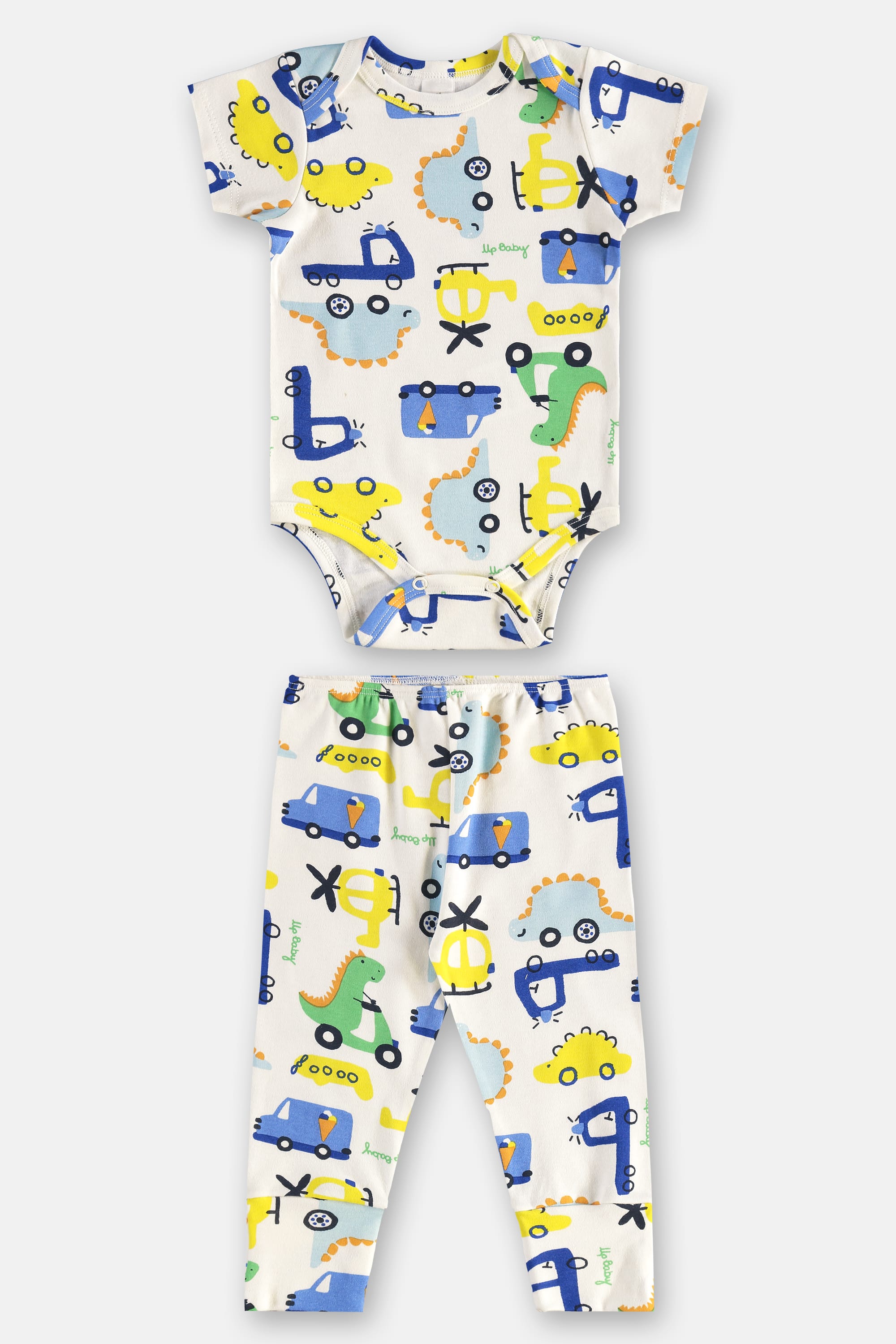 Conjunto em Suedine Essentials para Bebê com Body e Calça (Off White) Up Baby