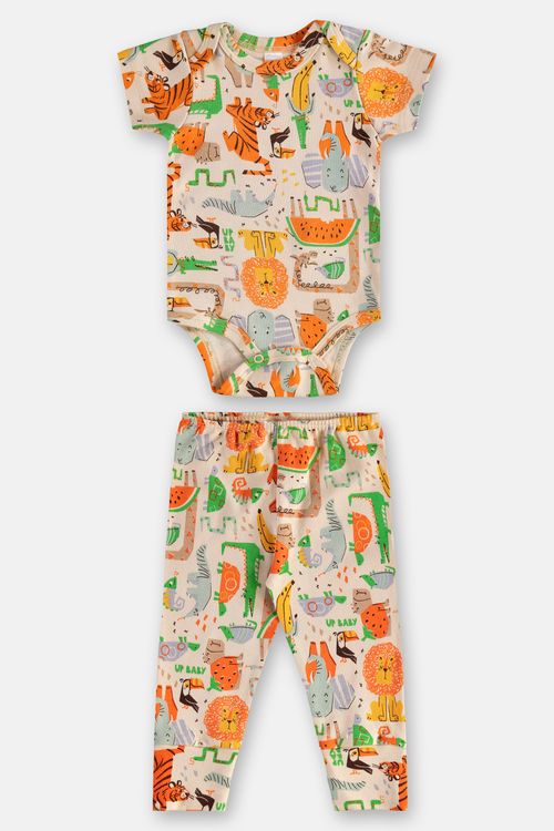 Conjunto em Suedine Essentials para Bebê com Body e Calça (Bege) Up Baby