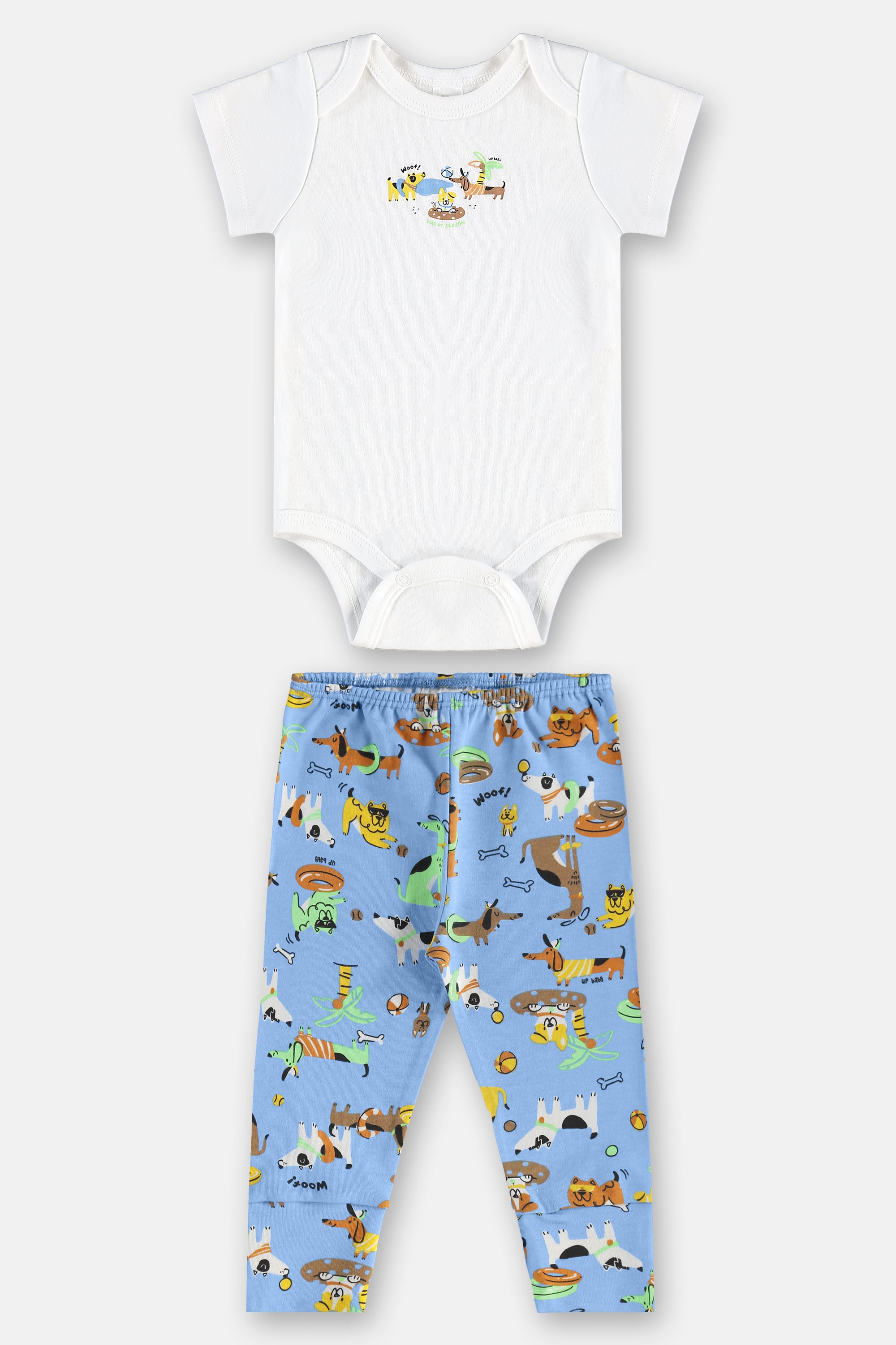 Conjunto para Bebê com Body e Calça em Suedine Essentials (Branco) Up Baby