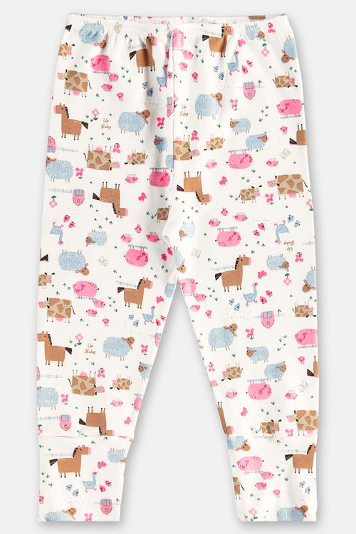 Calça em Suedine Essentials para Bebê Menina (Off White) Up Baby