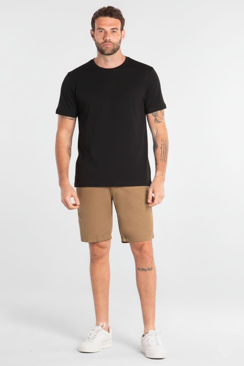 Camiseta Manga Curta Masculina (Preto) Just Basic