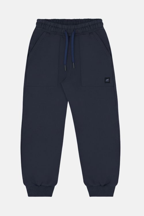 Calça Infantil Masculina em Moletom Sem Felpa (Azul Marinho) Up Baby