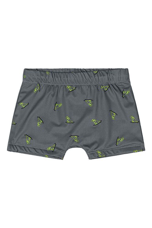 Sunga Boxer Menino em Malha UV com Estampa Sublimada (Cinza Escuro) Quimby