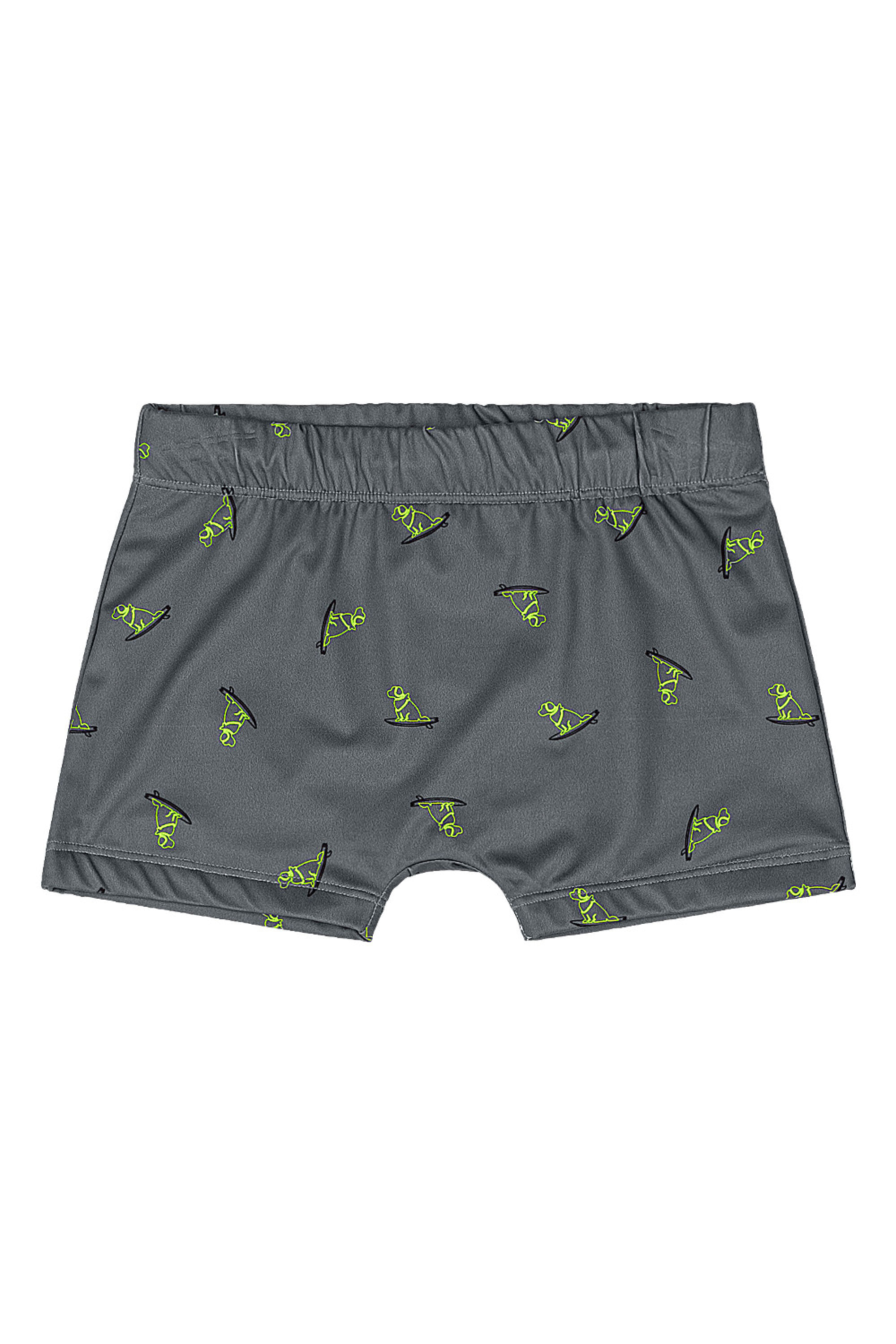 Sunga Boxer Menino em Malha UV com Estampa Sublimada (Cinza Escuro) Quimby