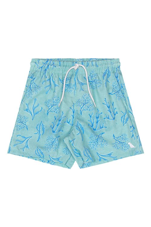 Bermuda Infantil Masculina de Microfibra Tropical (Azul) Quimby