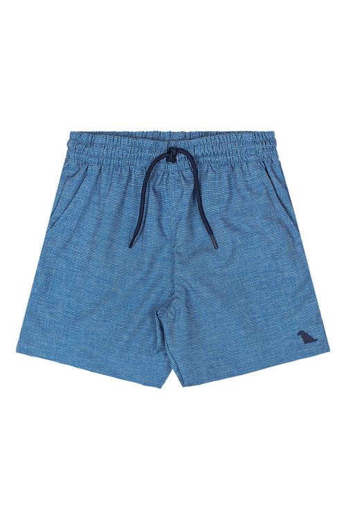 Bermuda Infantil Masculina de Microfibra Tropical (Azul) Quimby