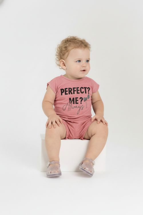 Conjunto com Blusa e Short para Bebê Menina (Coral) Guloseima