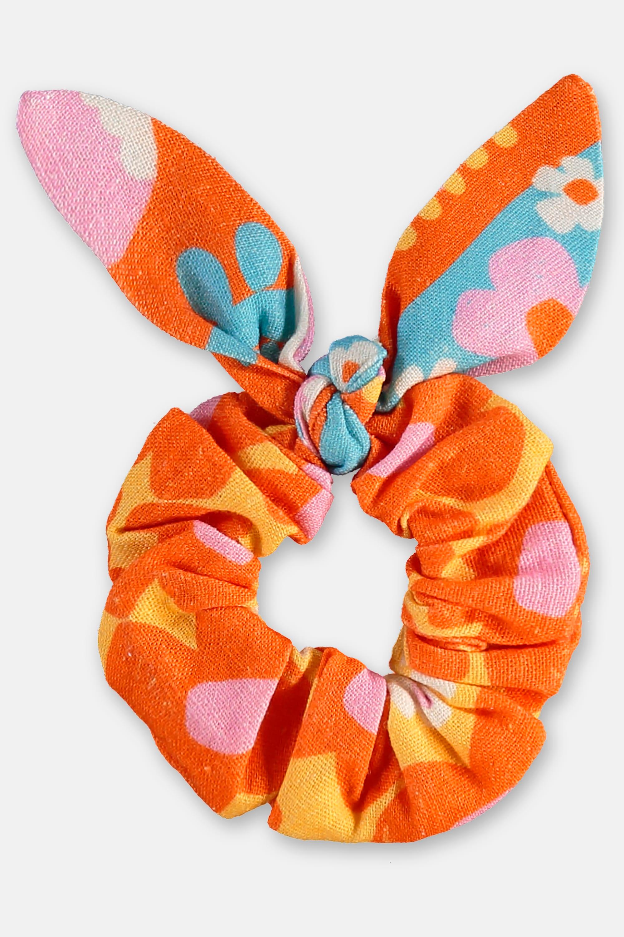 Amarrador de Cabelo Flores em Viscolinho (Azul) Três e Já