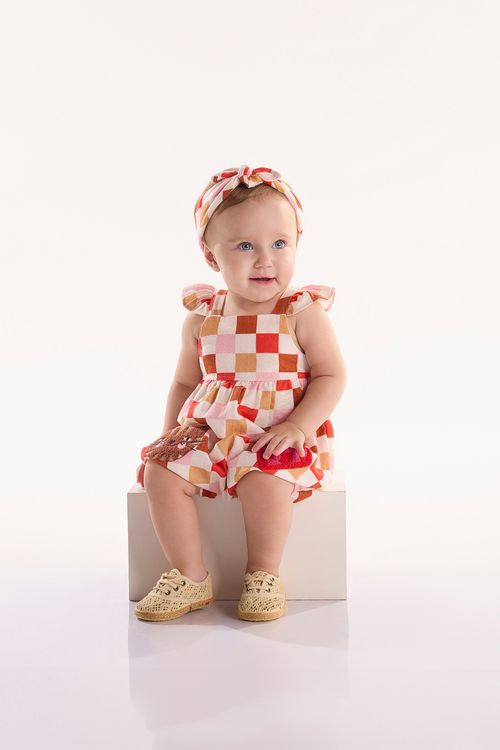 Macaquinho para Bebê Menina em Viscolinho Gatinhos (Off White) Três e Já