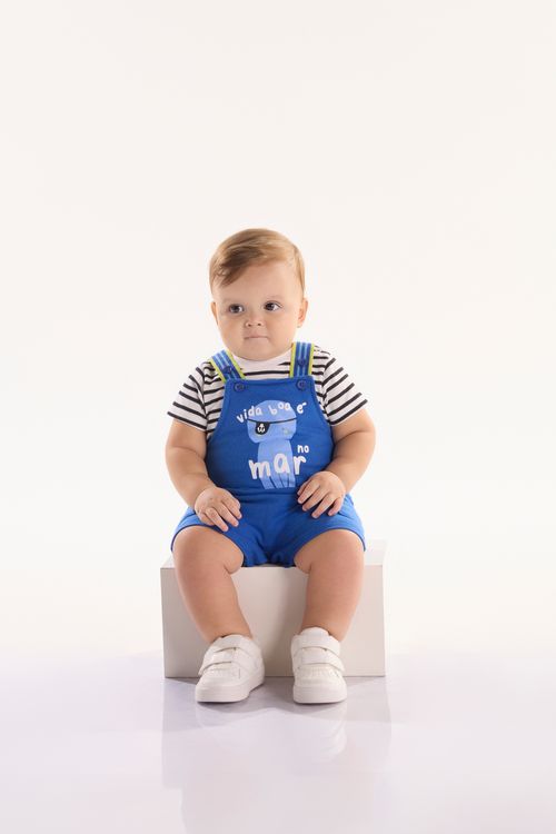 Conjunto para Bebê Menino oMar (Branco) Três e Já