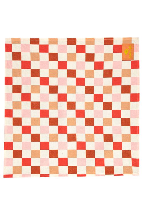 Bandana Unissex Quadradinhos em Viscolinho (Off White) Três e Já