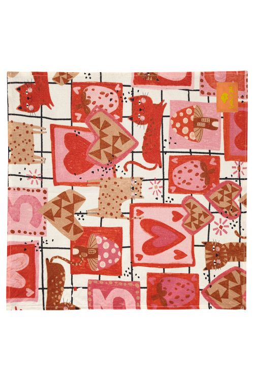 Bandana Unissex Gatinhos em Viscolinho (Off White) Três e Já