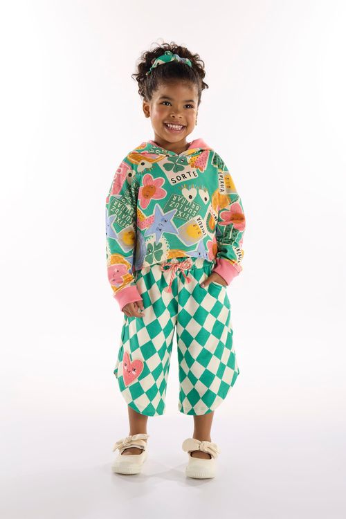 Conjunto Energia Boa Infantil com Blusão e Calça (Verde) Três e Já
