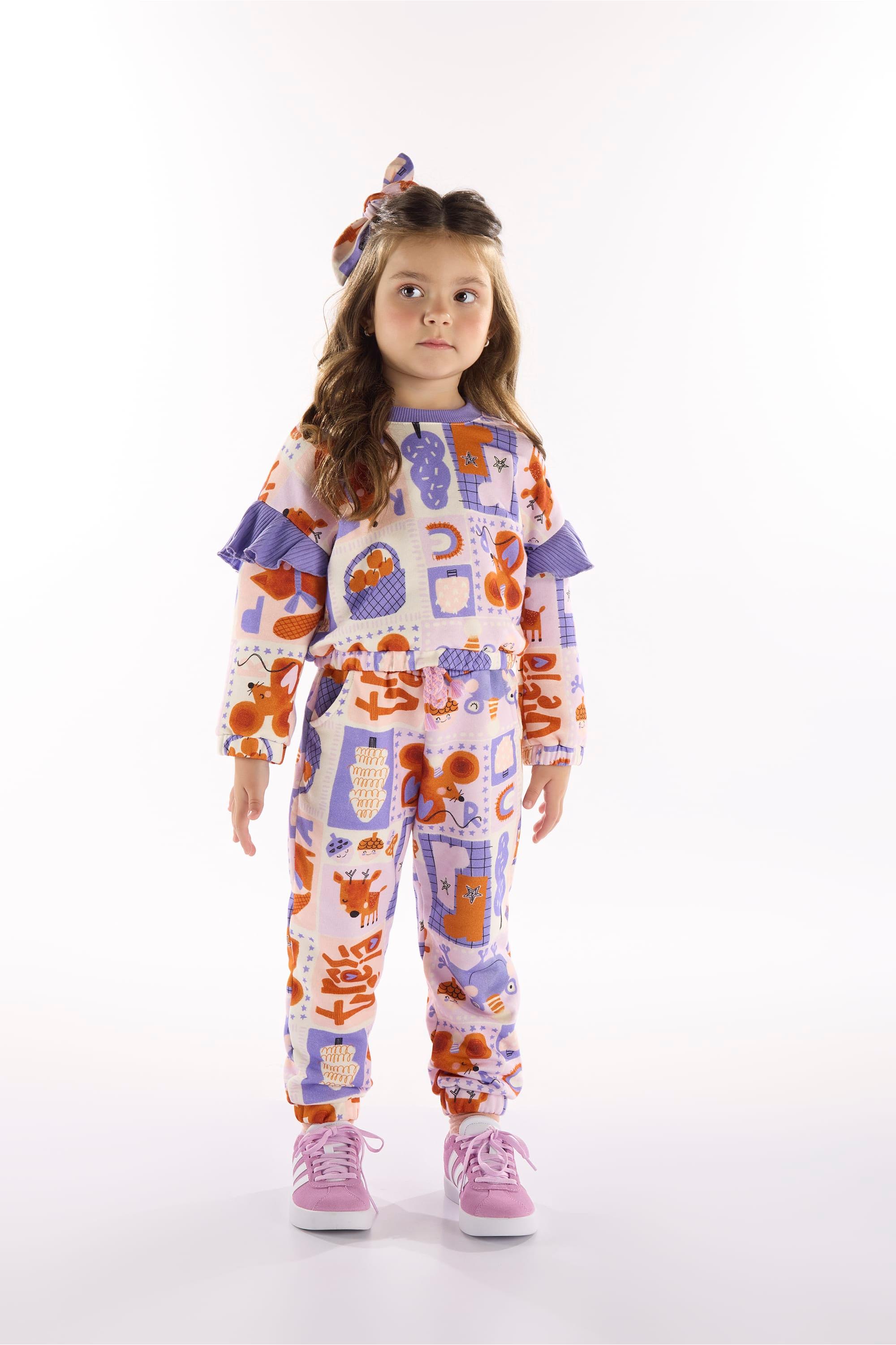 Conjunto Jardim Secreto Infantil Feminino (Off White) Três e Já