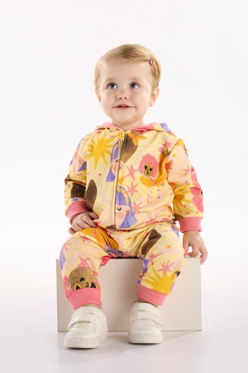 Conjunto Estrela para Bebê Menina (Amarelo) Três e Já