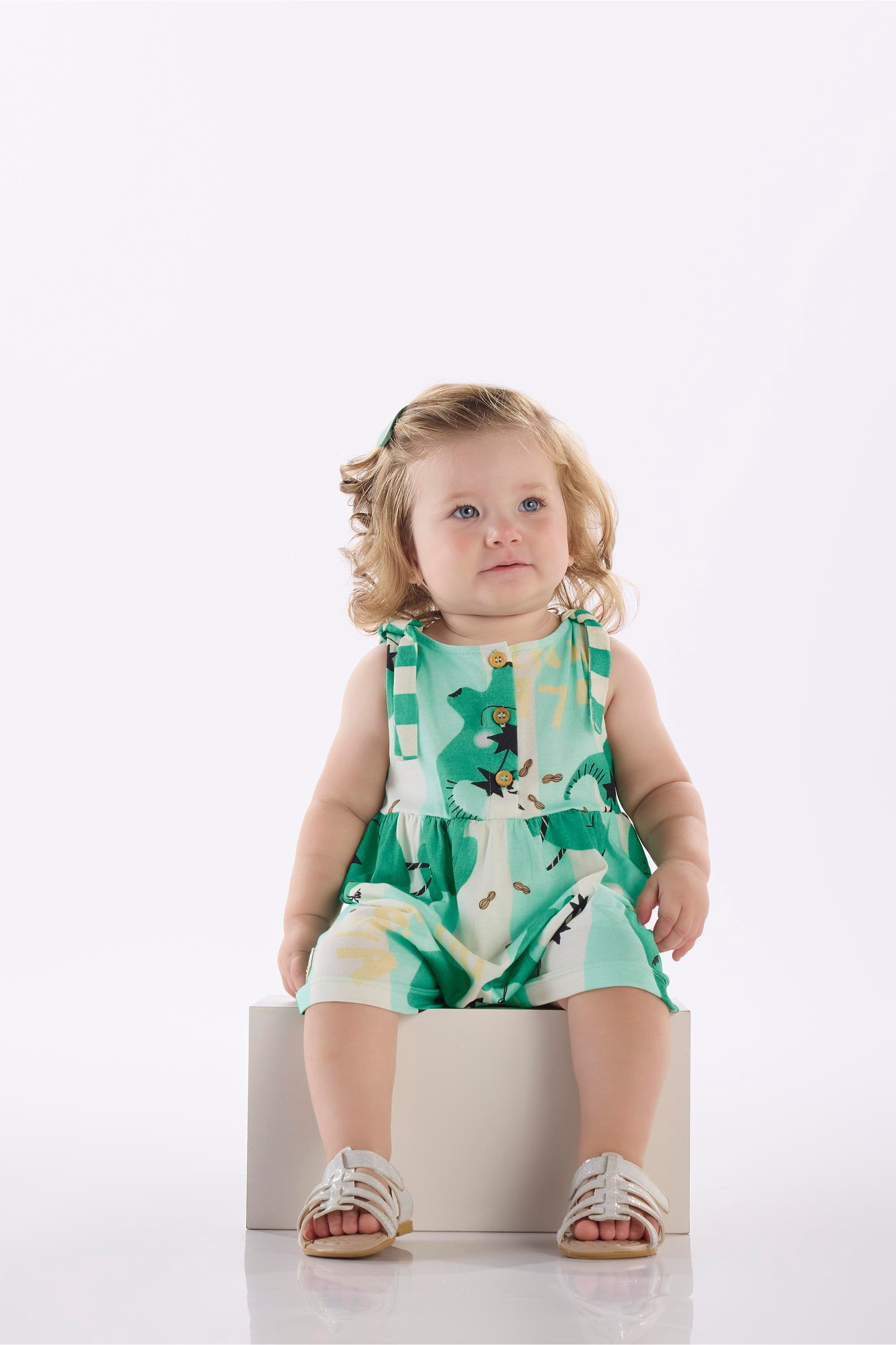 Macaquinho Memórias para Bebê em Algodão (Off White) Três e Já