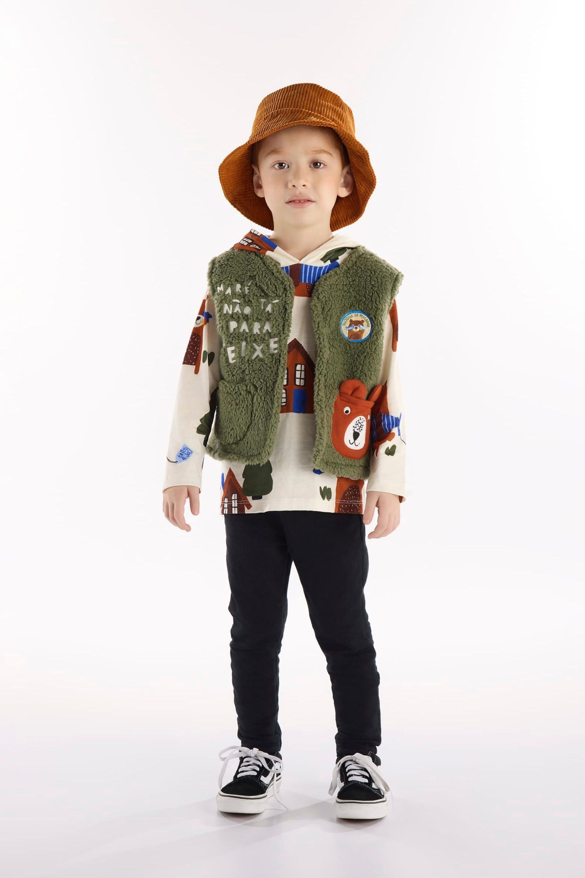 Conjunto Urso Amigo Infantil Masculino 3 Peças (Off White) Três e Já