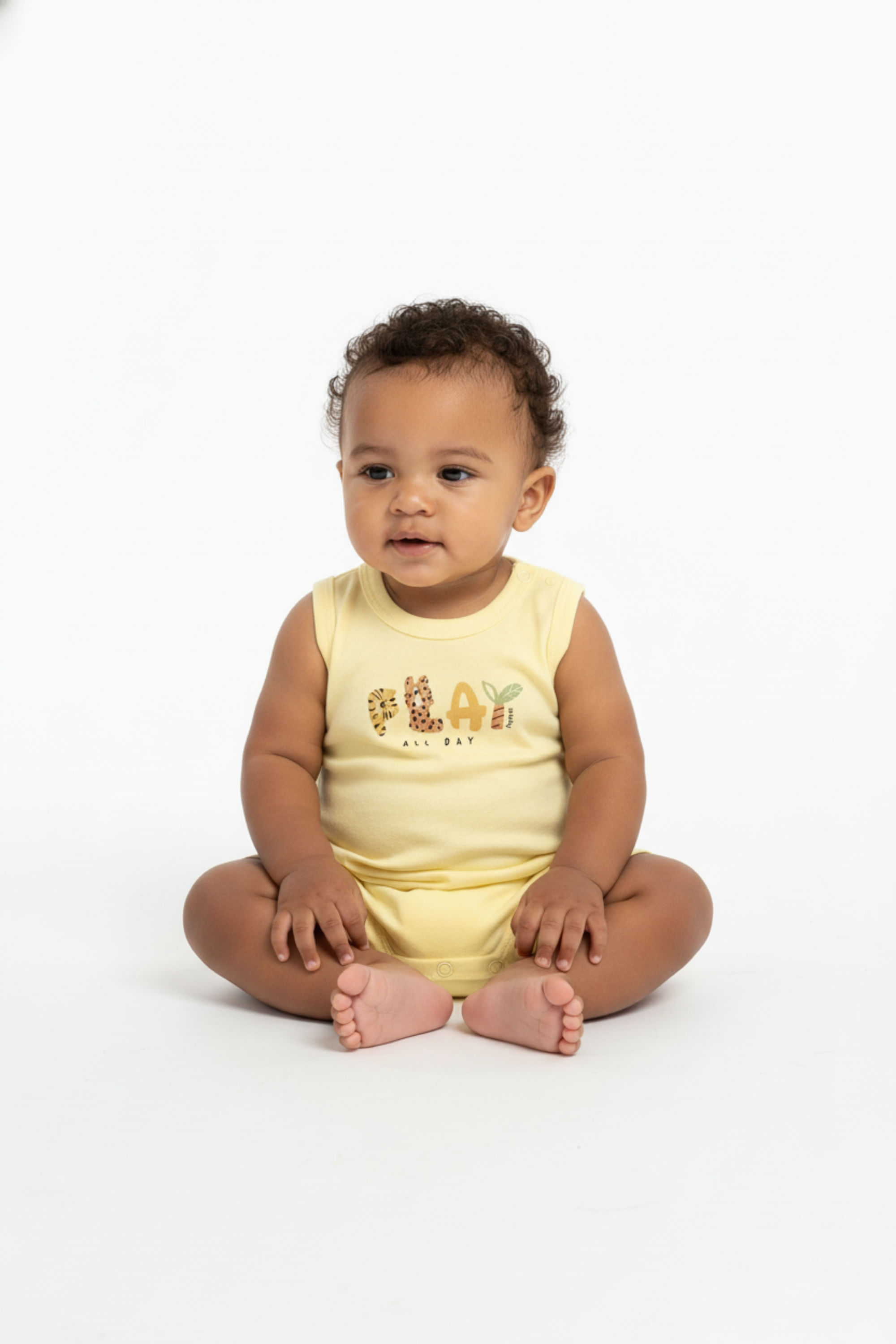 Macaquinho Regata em Suedine Essentials para Bebê Menino (Amarelo Claro) Up Baby