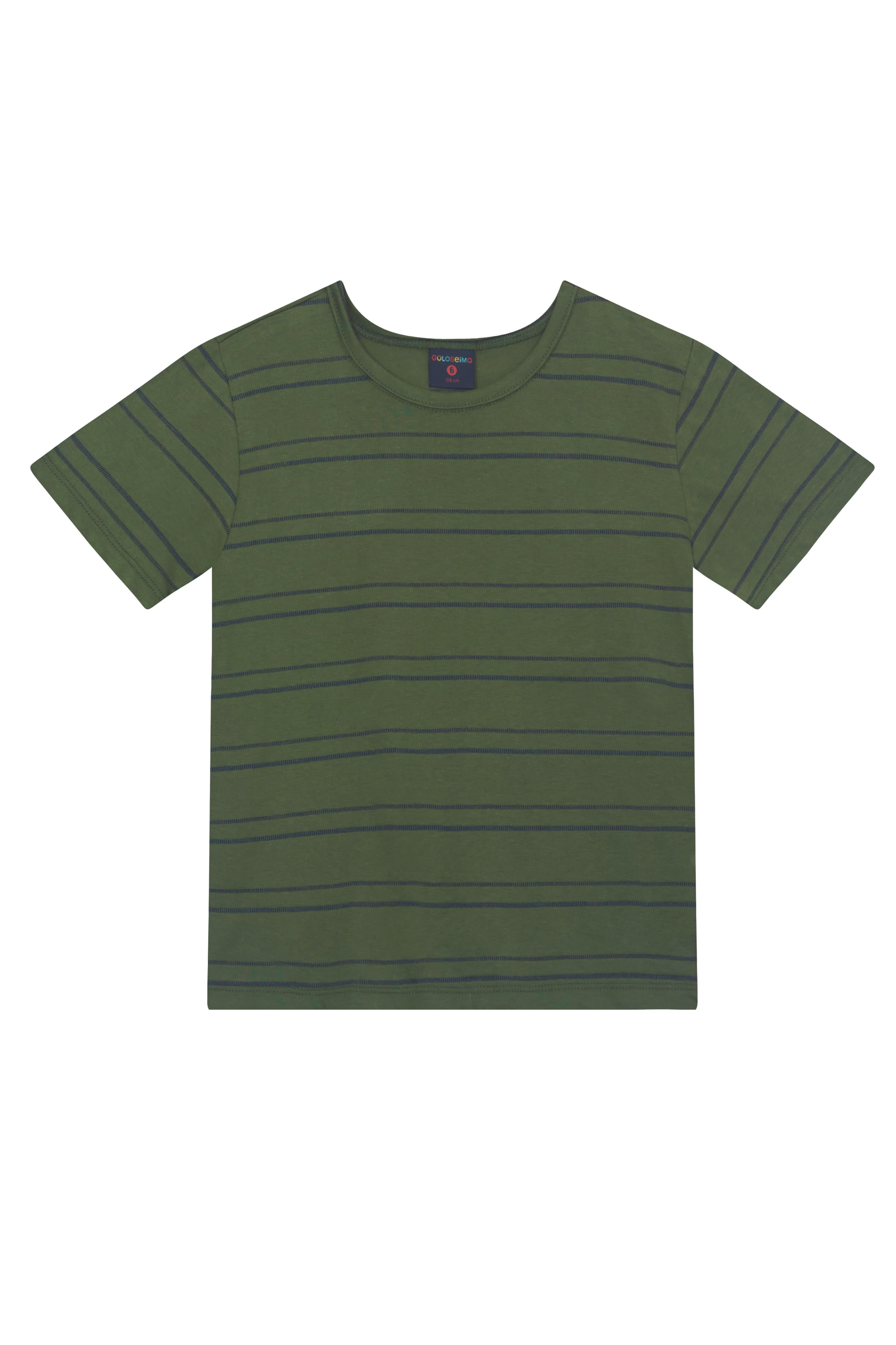 Camiseta Infantil Masculina em Malha Trabalhada (Verde) Guloseima