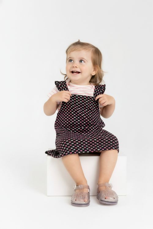 Conjunto Body e Salopete Bebê Menina (Rosa) Guloseima