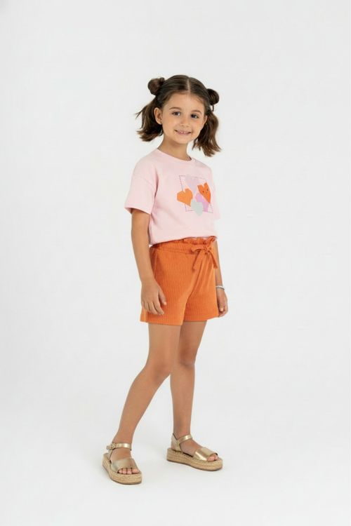 Conjunto Blusa e Short Clochard Infantil (Rosa Claro) Guloseima