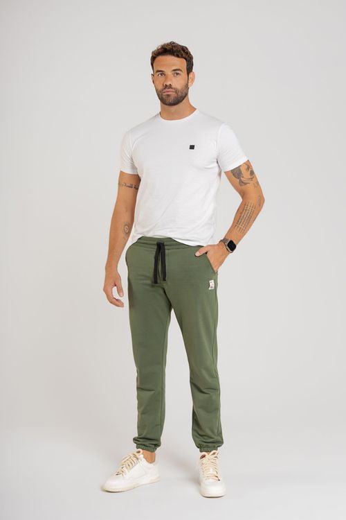 Calça Básica Masculina em Moletom Sem Felpa (Verde) The Philippines