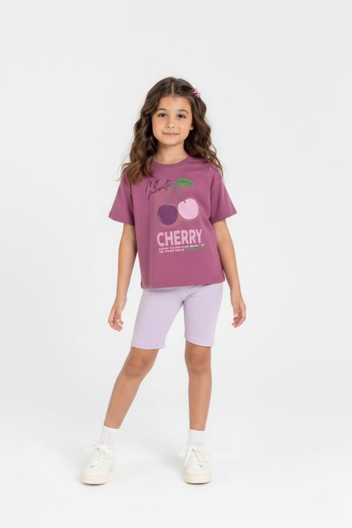 Conjunto Cerejinha Infantil Feminino (Lilás) Bee Loop