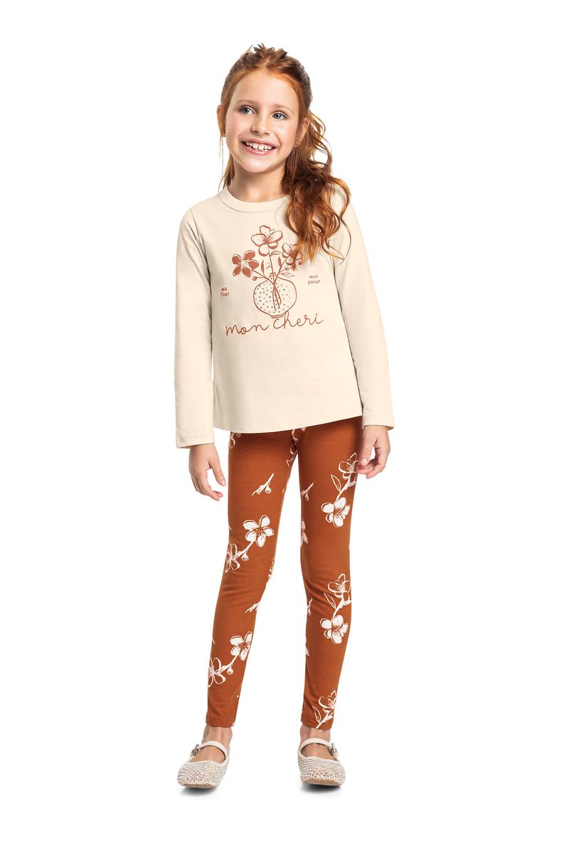 Conjunto Mon Chéri com Blusa e Calça Legging (Preto) Bee Loop