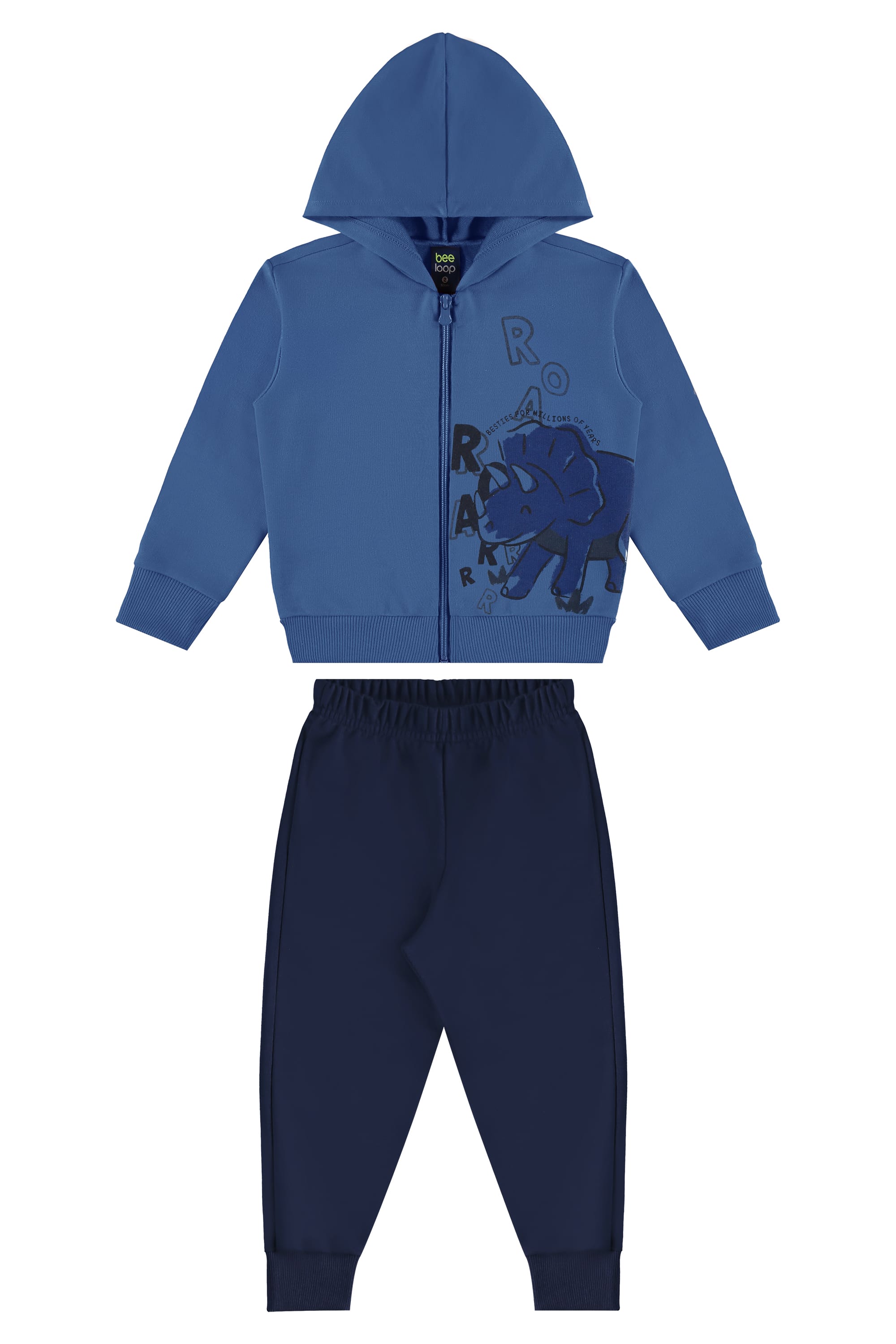 Conjunto para Menino com Jaqueta Dino e Calça (Azul) Bee Loop