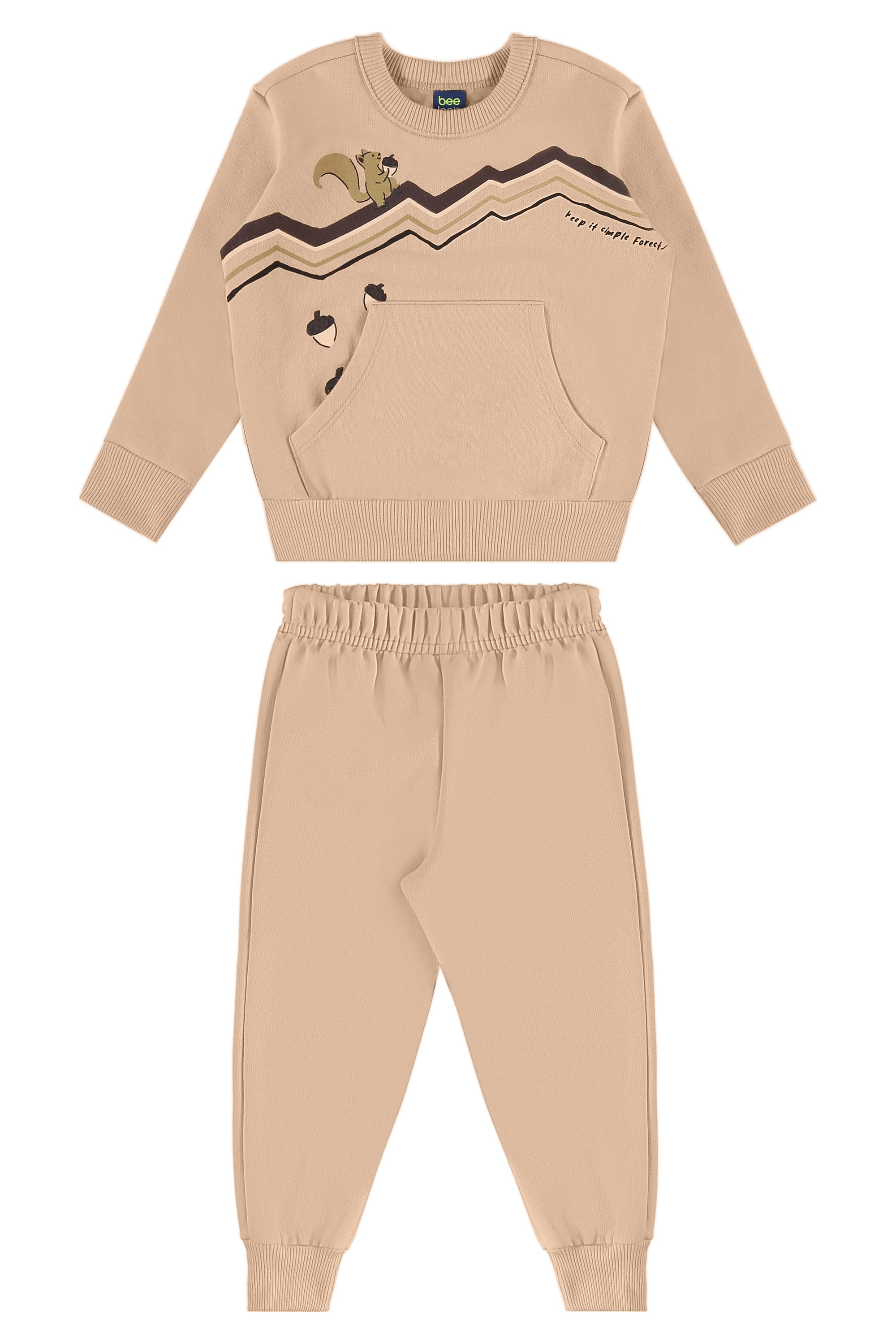 Conjunto Infantil Keep It Simple com Blusão e Calça (Marrom) Bee Loop