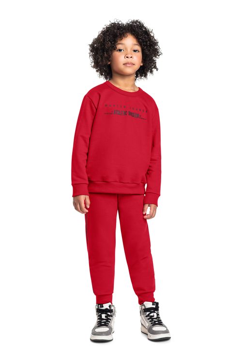 Conjunto para Menino com Blusão Athletic Division e Calça (Vermelho) Bee Loop