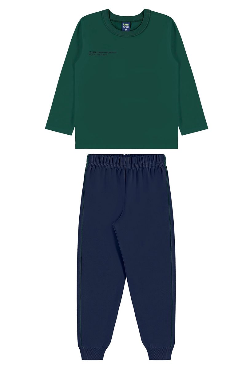 Conjunto Camiseta Champions League e Calça Infantil (Verde) Bee Loop